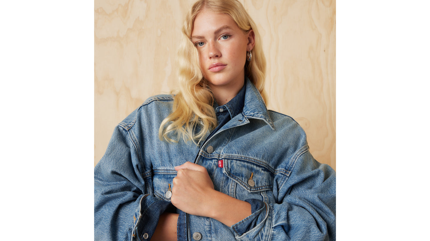 Levi's oversized denim jacket with red tab detail