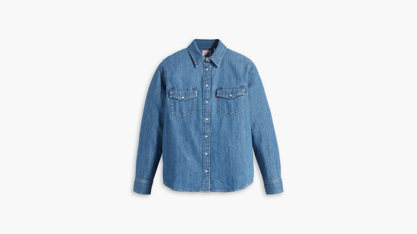 Levi’s Women’s Iconic Lightweight Western Shirt, Flat Lay Front View