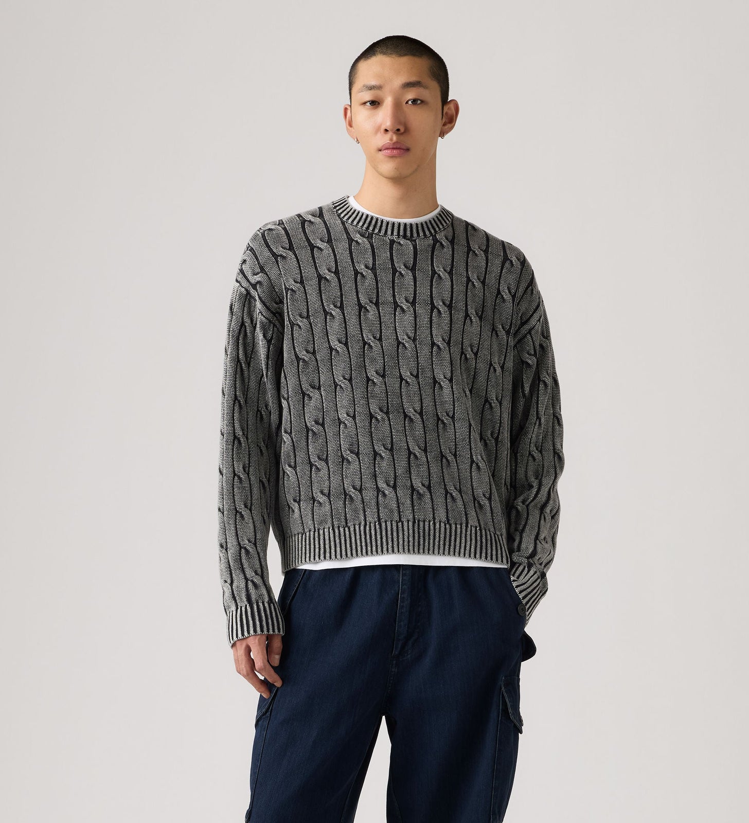 Main 1 - Levi's® Men's Carmel Cable Crew Sweater - 0058W0002