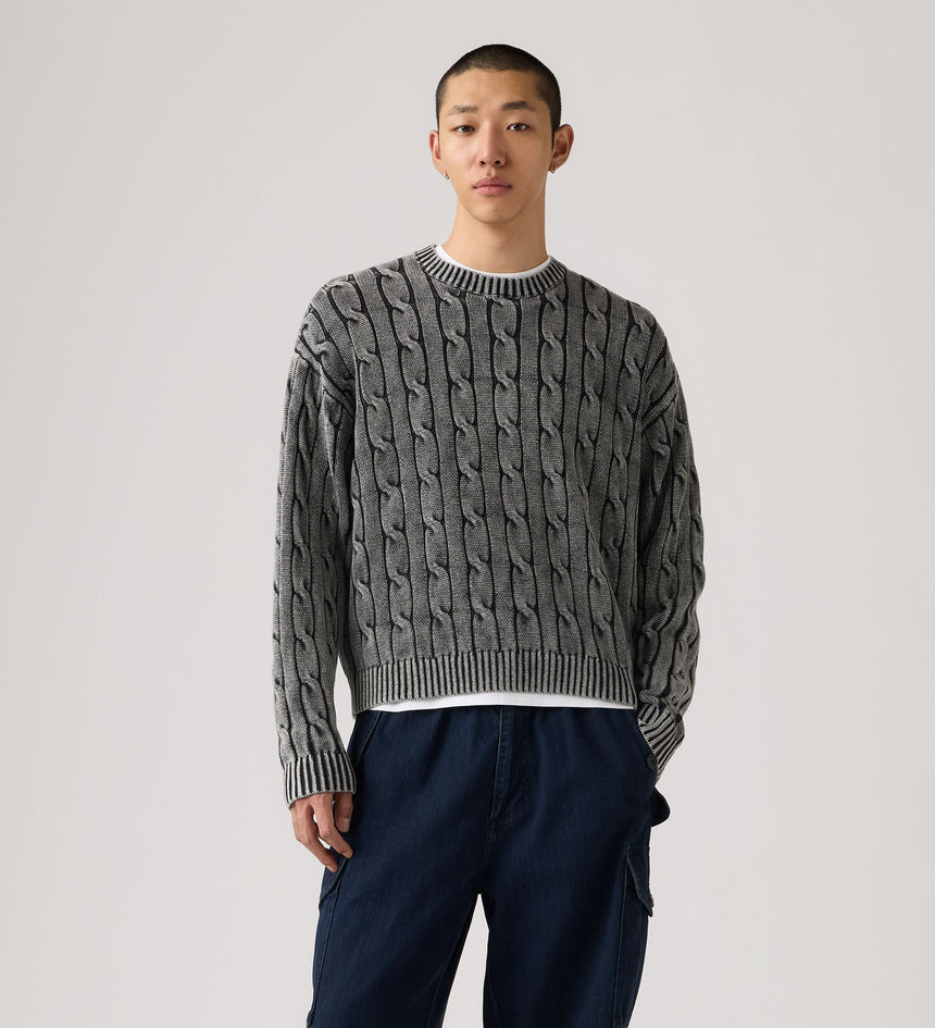 Main 1 - Levi's® Men's Carmel Cable Crew Sweater - 0058W0002