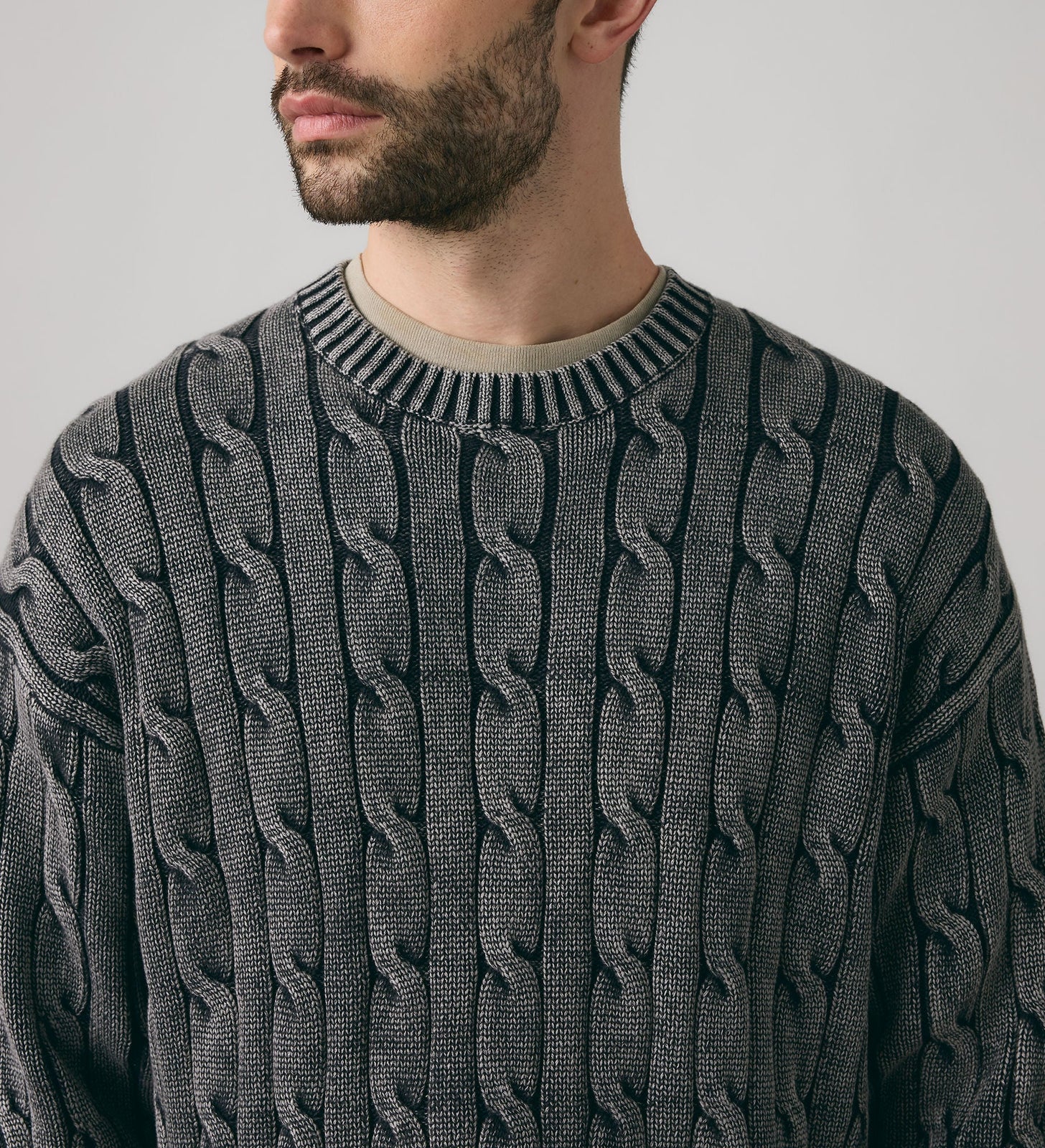 Main 5 - Levi's® Men's Carmel Cable Crew Sweater - 0058W0002