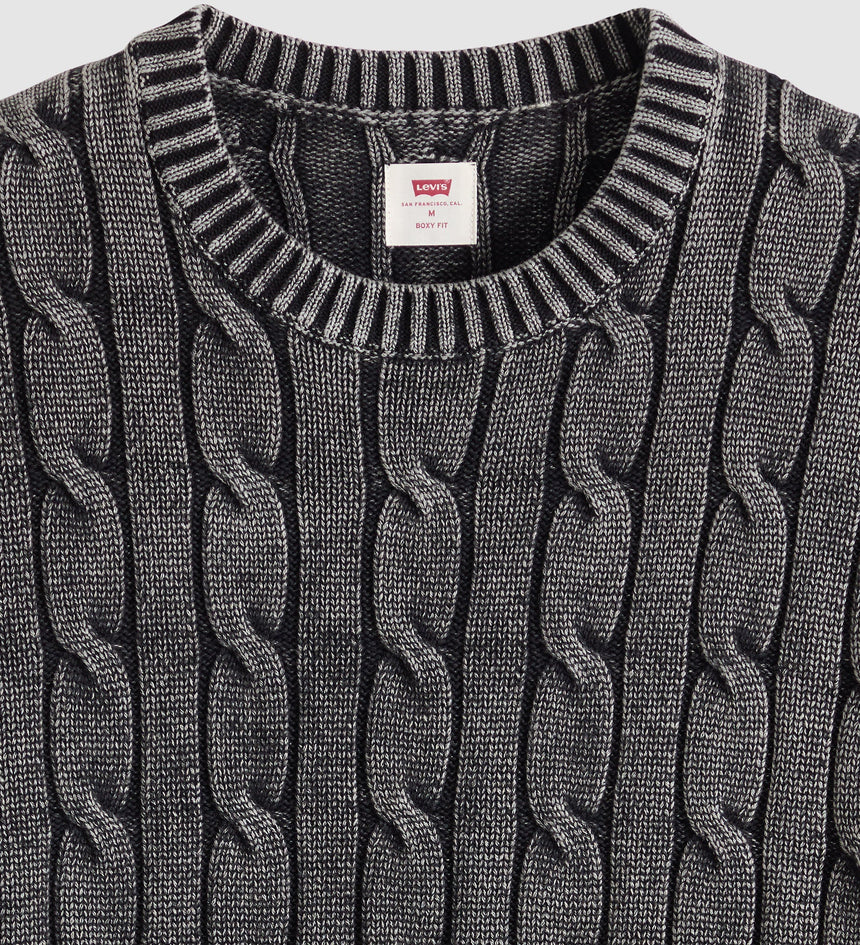 Main 7 - Levi's® Men's Carmel Cable Crew Sweater - 0058W0002