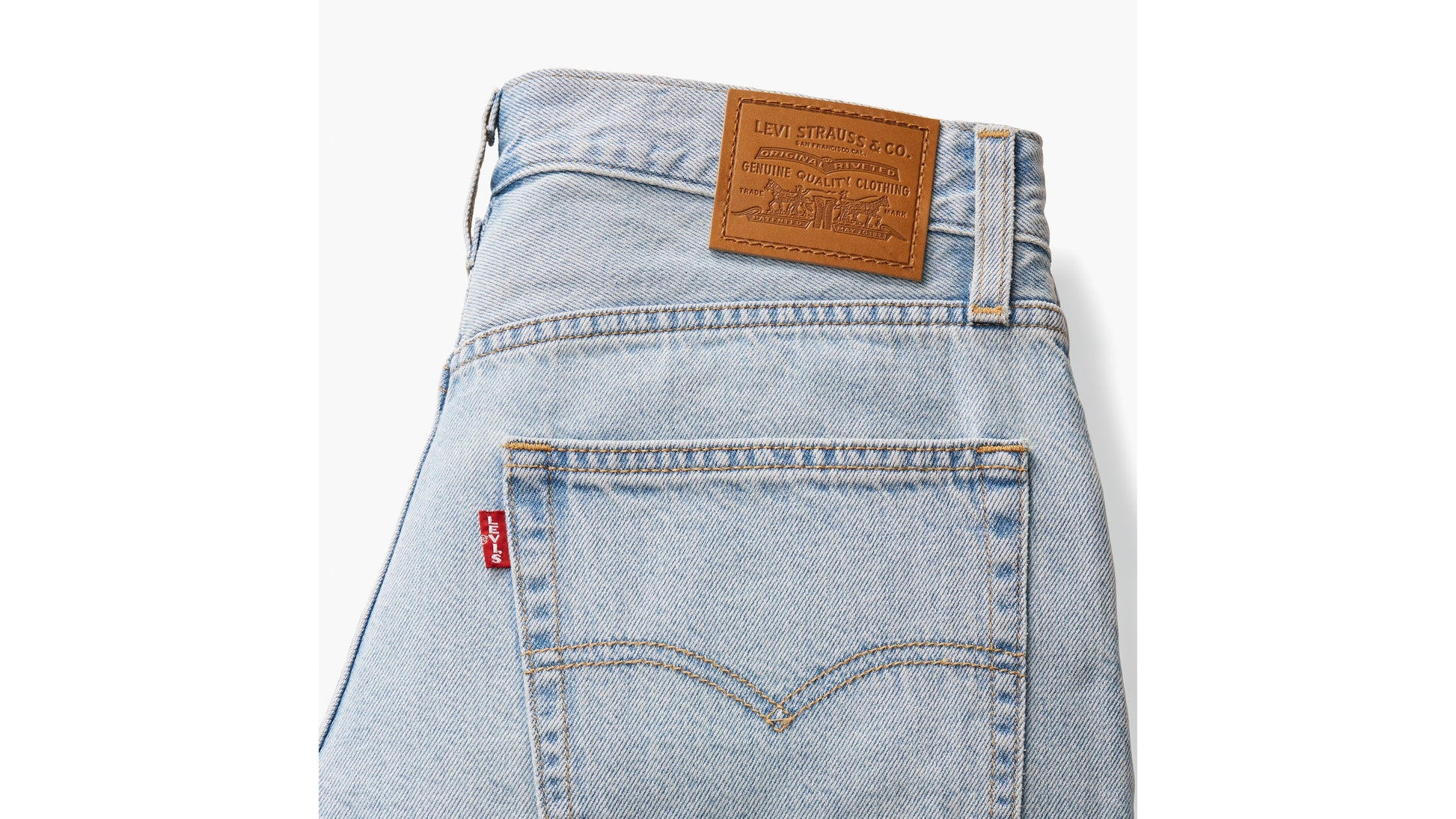 Levi's shorts, washed, close-up back view