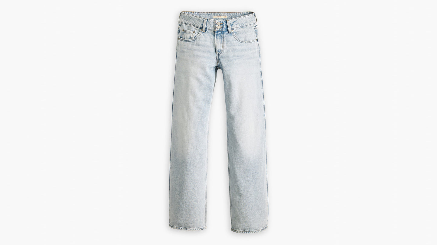 Front view of Levi's light washed jeans