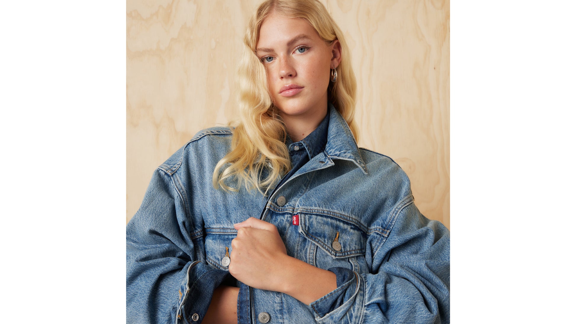 Levi's oversized denim jacket with red tab detail