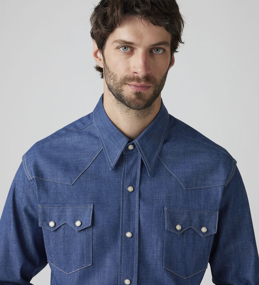 Main 4 - Levi's® Vintage Clothing Men's 1955 Shorthorn Sawtooth Shirt - 001L70002