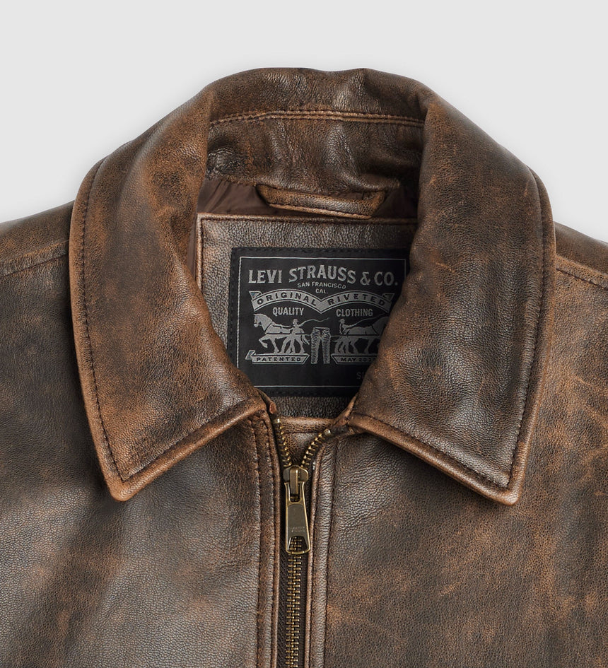 Main 8 - Levi's® Men's Clayton Leather Aviator Jacket - 003AU0000