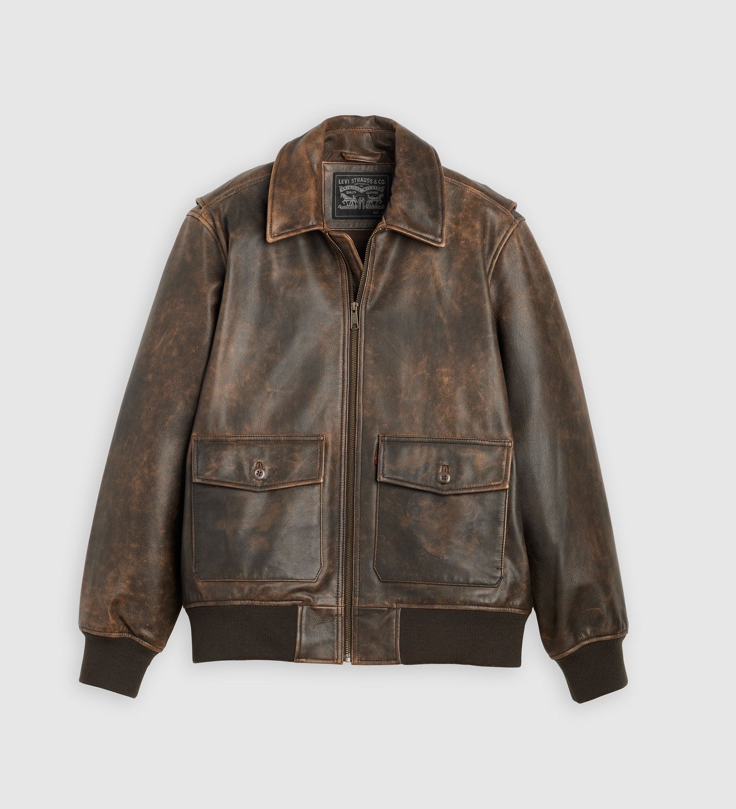 Main 6 - Levi's® Men's Clayton Leather Aviator Jacket - 003AU0000