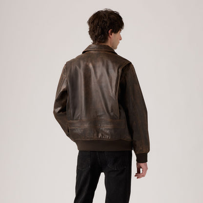 Thumbnail 3 - Levi's® Men's Clayton Leather Aviator Jacket - 003AU0000