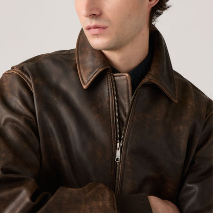 Thumbnail 5 - Levi's® Men's Clayton Leather Aviator Jacket - 003AU0000