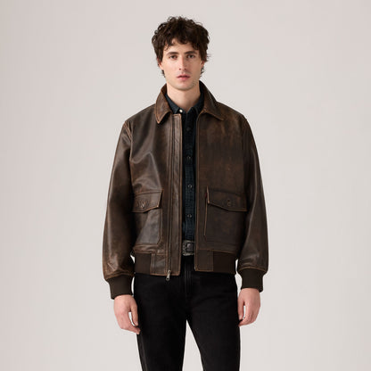 Thumbnail 2 - Levi's® Men's Clayton Leather Aviator Jacket - 003AU0000