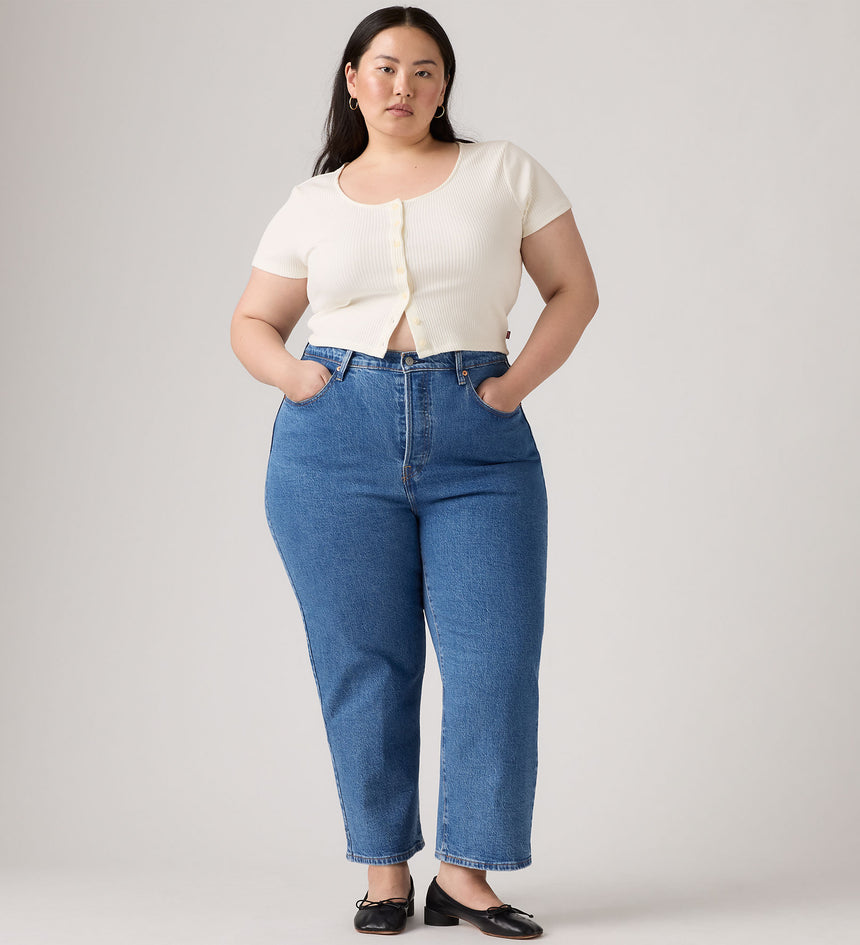 Main 4 - Levi’s® Women's Ribcage Straight Ankle Jeans (Plus Size) - 388430016