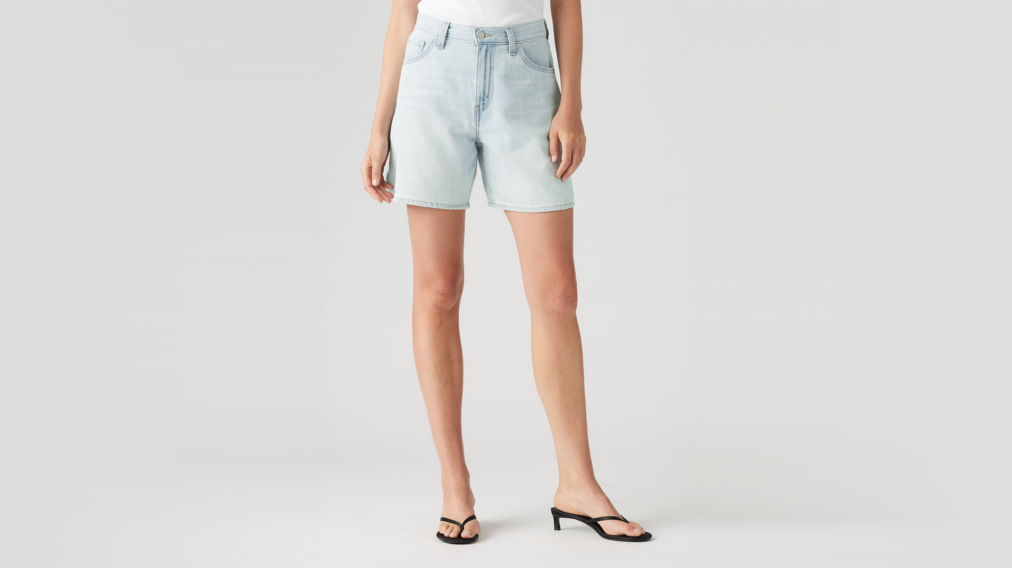 Close-up woman's Levi's denim shorts