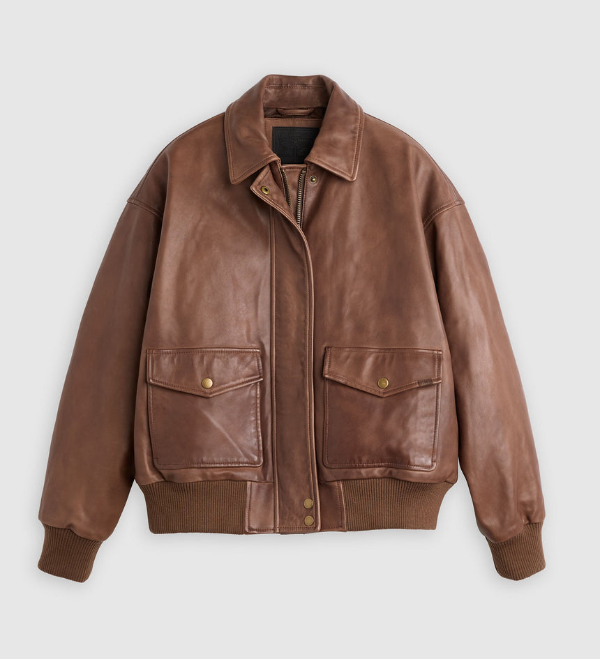 Main 5 - Levi's® Women's Kennedy Dad Leather Jacket - 003G60003