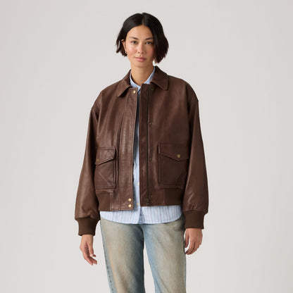 Thumbnail 2 - Levi's® Women's Kennedy Dad Leather Jacket - 003G60003