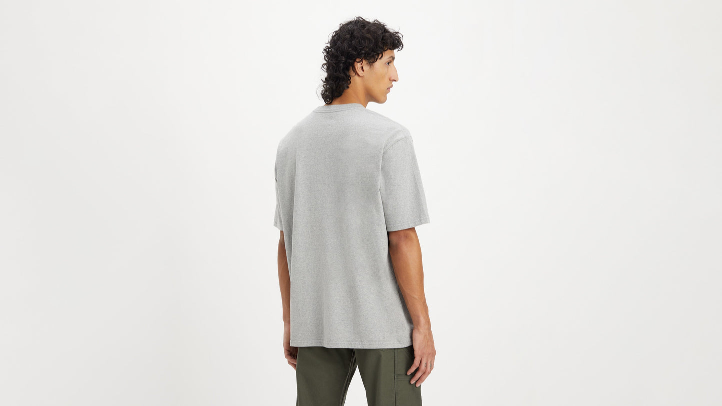 Back view of Levi's mens gray short sleeve workwear tshirt