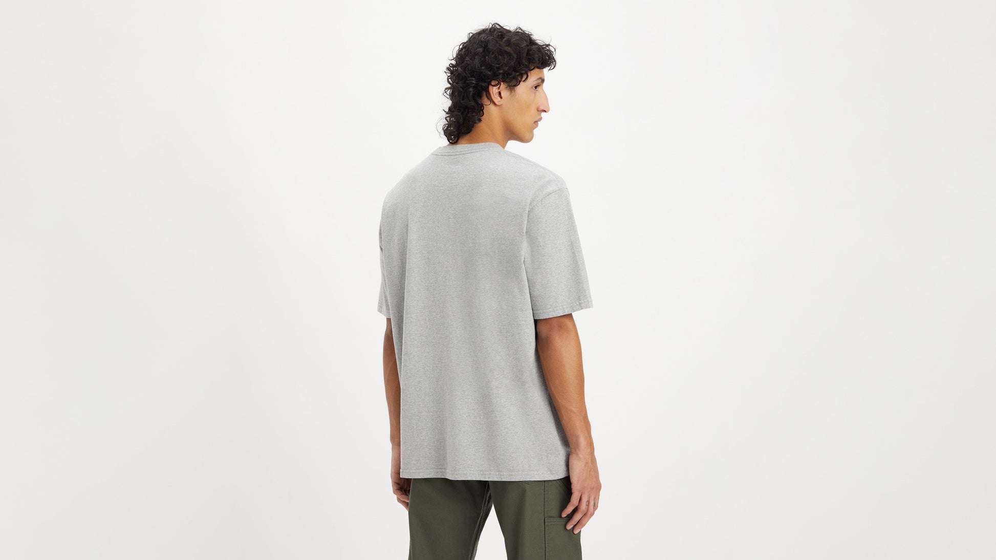Back view of Levi's mens gray short sleeve workwear tshirt