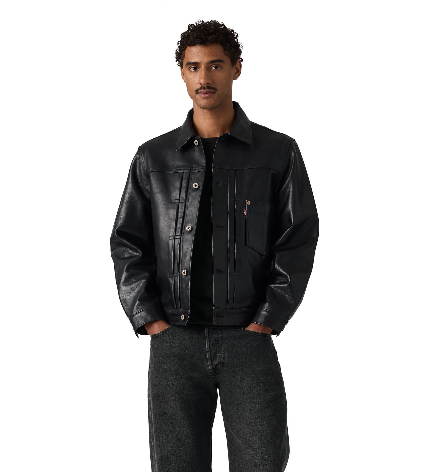 Main 2 - Levi's® Men's Type I Leather Jacket - 005PT0001