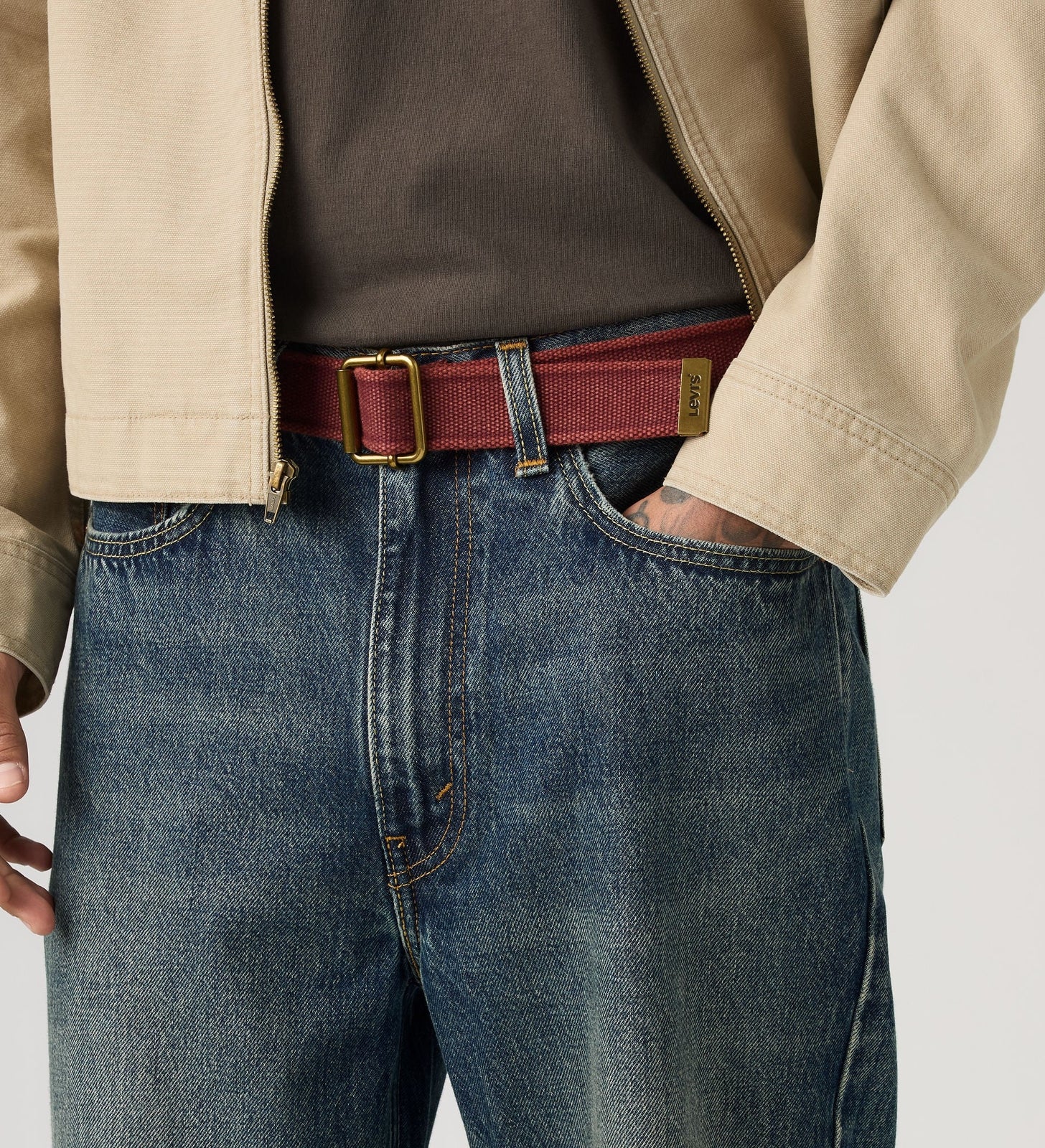 Main 1 - Levi's® Men's Washed Down Cotton Web Belt - 005DF0003