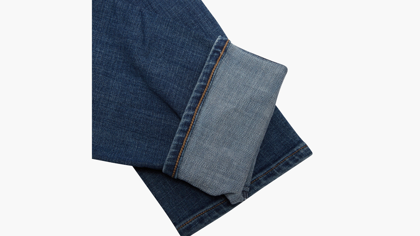 Close-up of rolled cuff with orange stitching