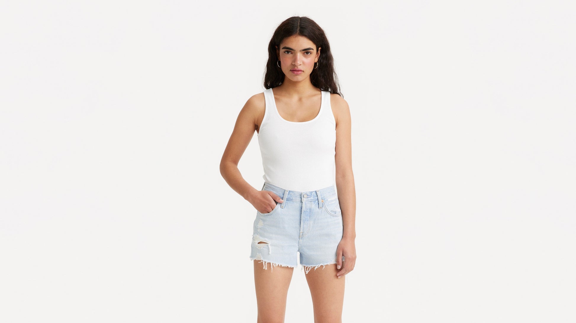 Levi’s Women’s Classic Fit Tank, Front-facing view, white