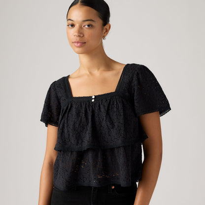 Thumbnail 1 - Levi's® Women's Dom Short-Sleeve Lace Blouse - 007XH0006