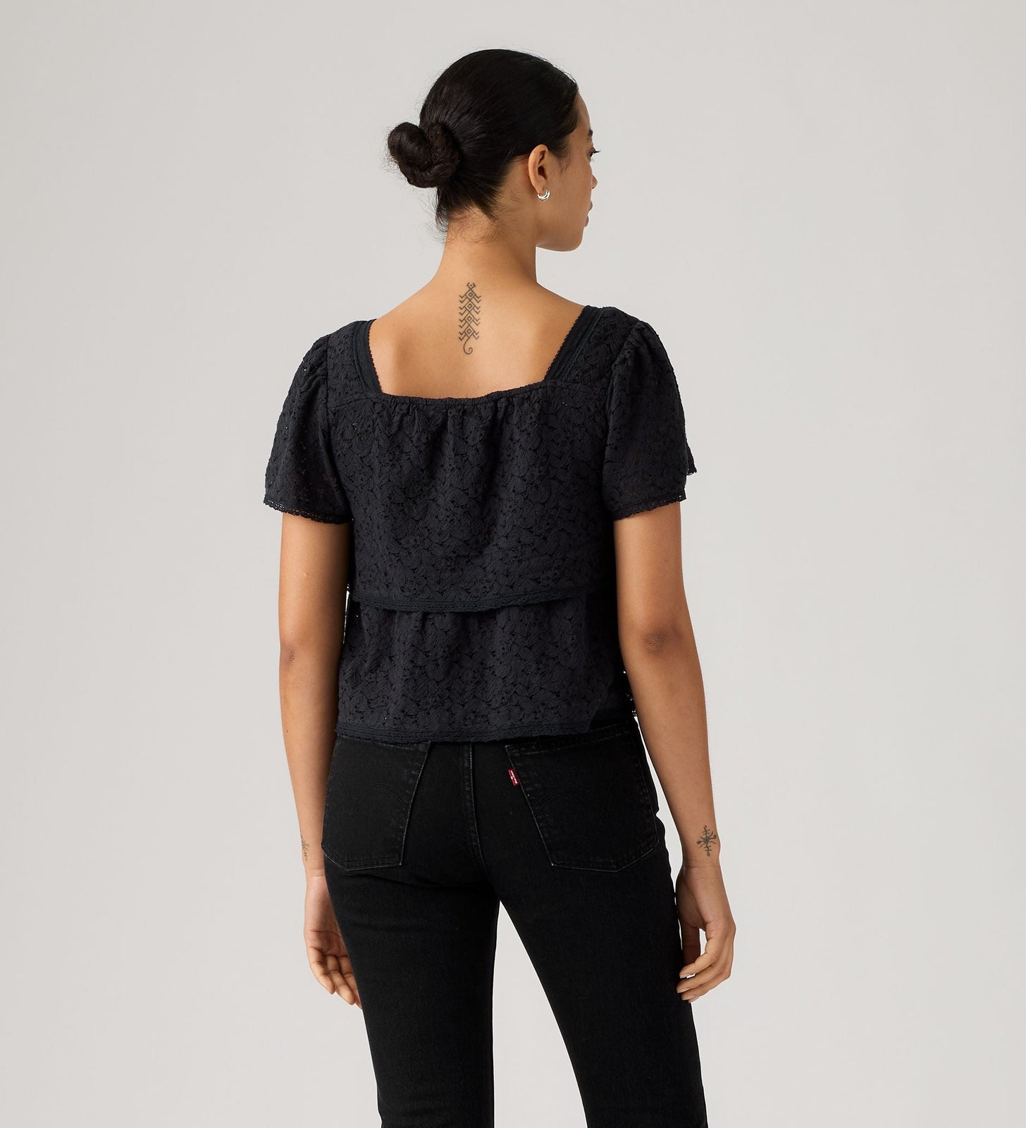 Main 2 - Levi's® Women's Dom Short-Sleeve Lace Blouse - 007XH0006