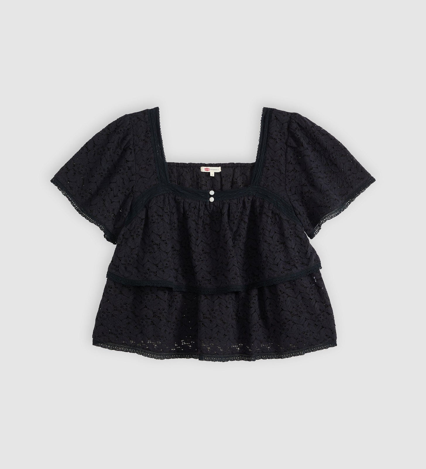 Main 5 - Levi's® Women's Dom Short-Sleeve Lace Blouse - 007XH0006