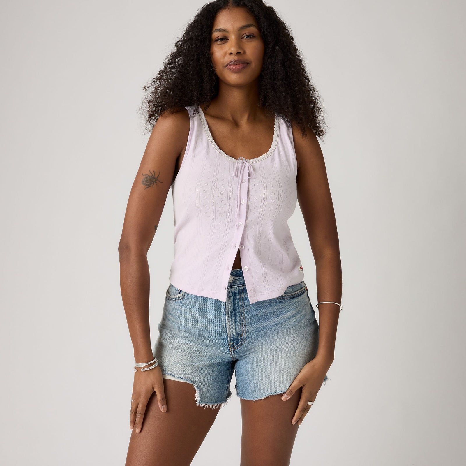 Main 1 - Levi's® Women's Dry Goods Pointelle Lace Tank - 0086L0007