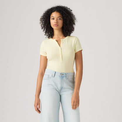 Thumbnail 3 - Levi's® Women's Dry Goods Pointelle Short-Sleeve Henley - 0086J0002