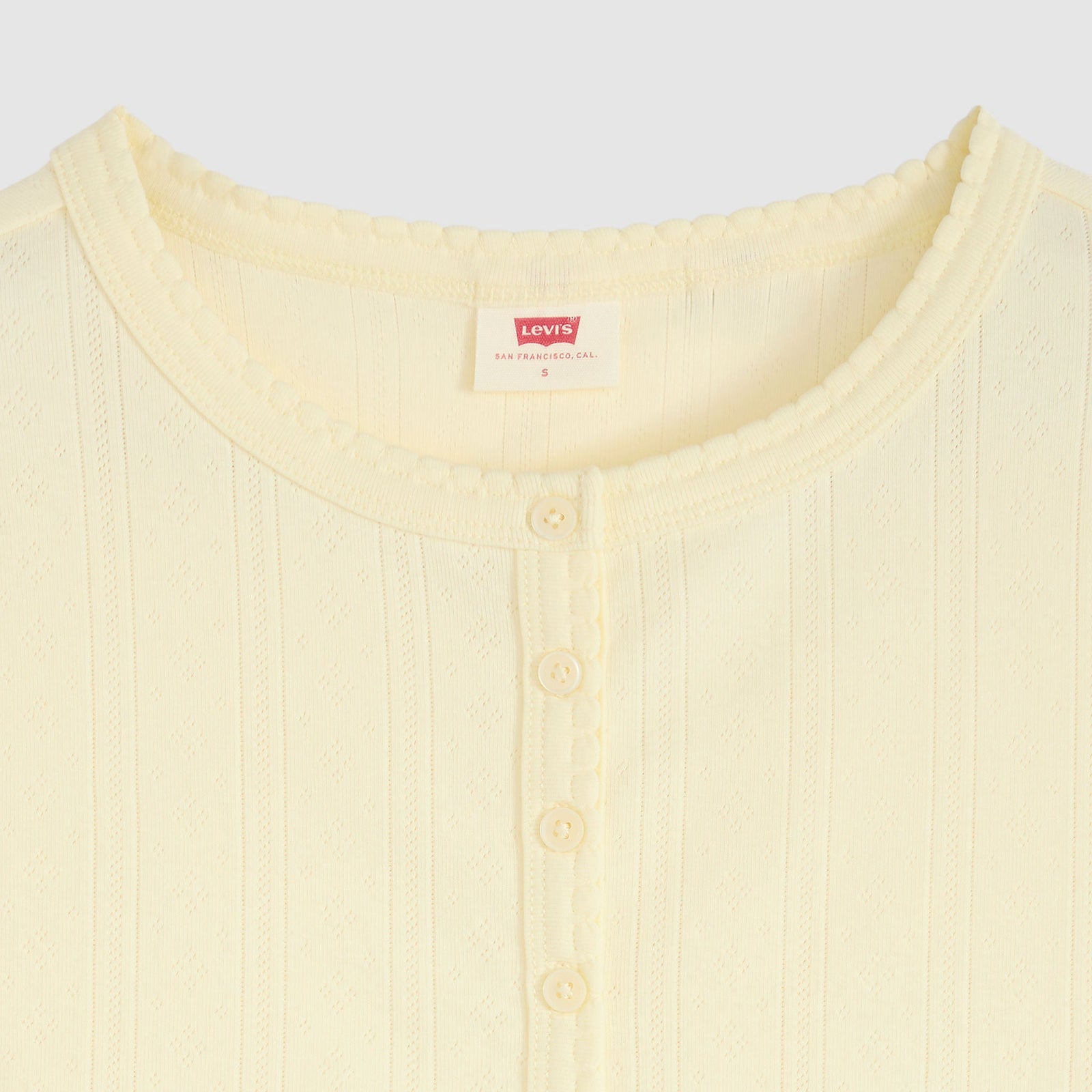 Main 6 - Levi's® Women's Dry Goods Pointelle Short-Sleeve Henley - 0086J0002