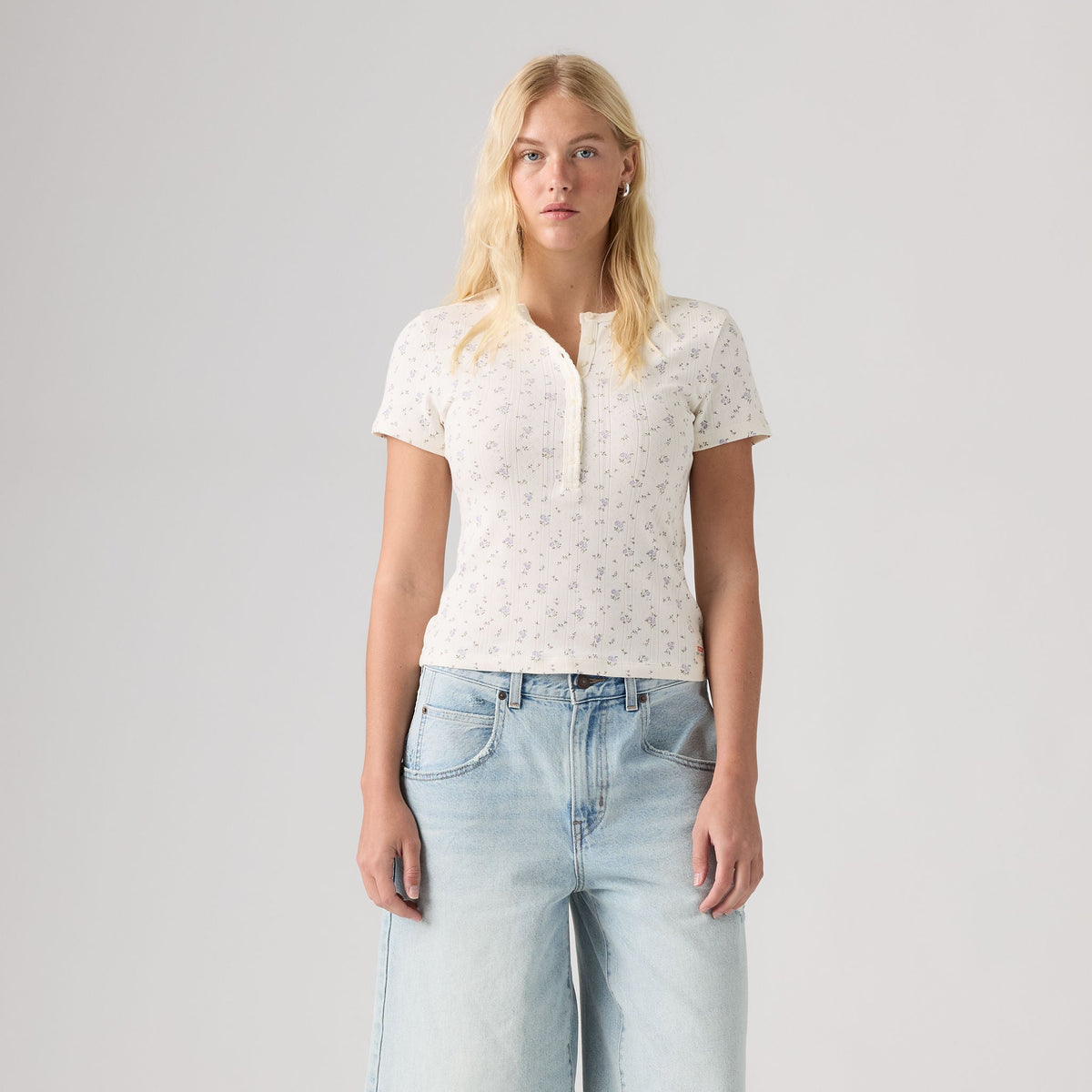 Levi's® Women's Dry Goods Pointelle Short-Sleeve Henley
