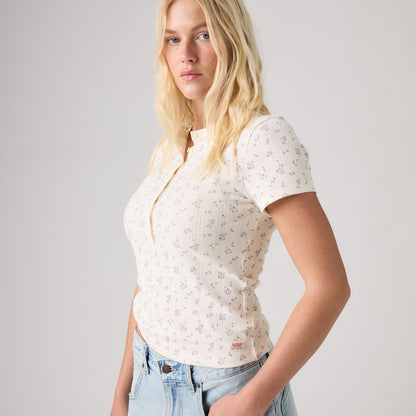 Thumbnail 4 - Levi's® Women's Dry Goods Pointelle Short-Sleeve Henley - 0086J0004