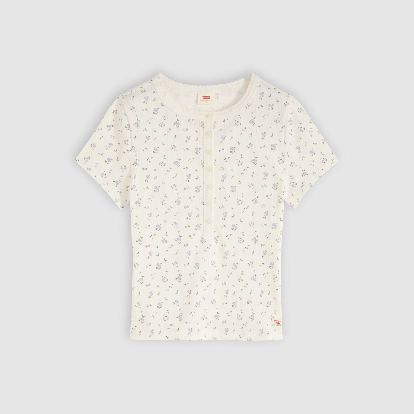 Main 5 - Levi's® Women's Dry Goods Pointelle Short-Sleeve Henley - 0086J0004