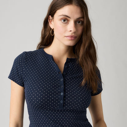 Thumbnail 4 - Levi's® Women's Dry Goods Pointelle Short-Sleeve Henley - 0086J0005