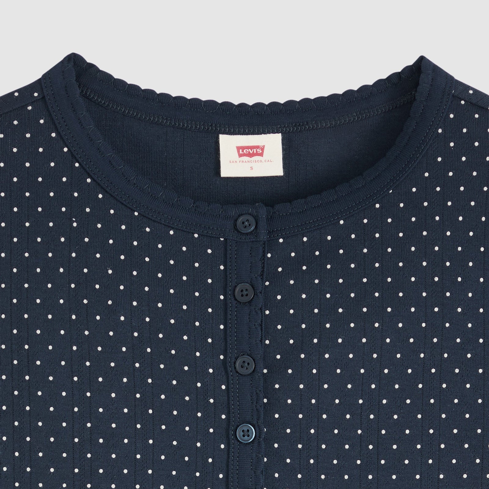 Main 6 - Levi's® Women's Dry Goods Pointelle Short-Sleeve Henley - 0086J0005