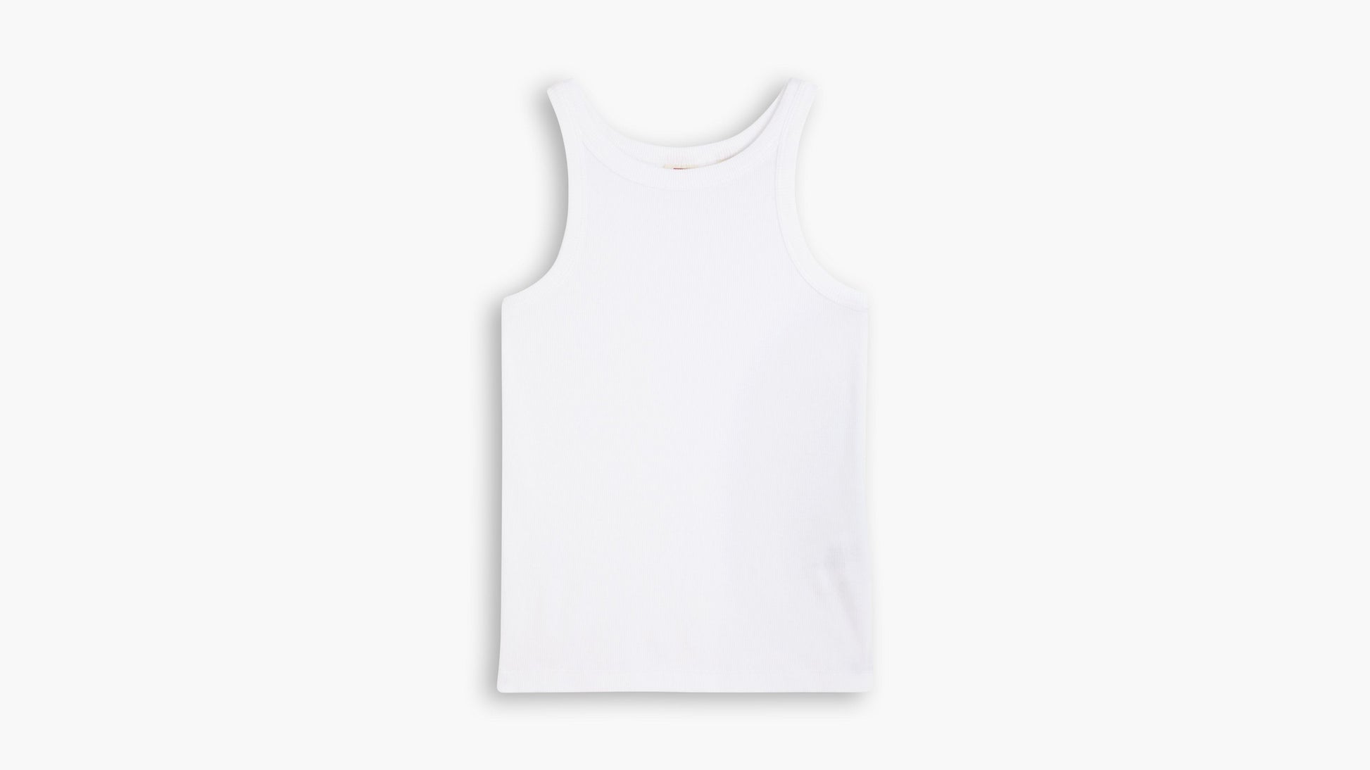Flat lay of Levi's Women's Essential Racer Tank in white, front view