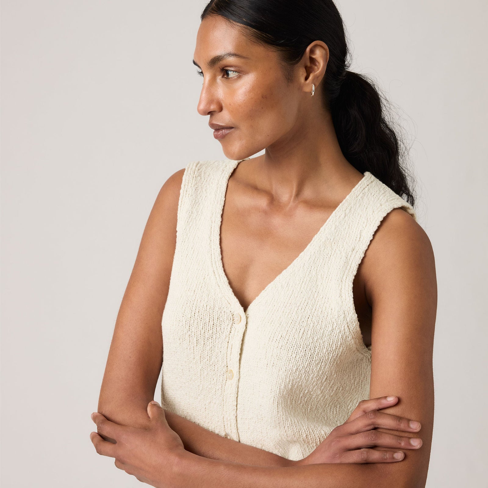 Main 4 - Levi's® Women's Helen Mini Boucle Vest - 005AB0000