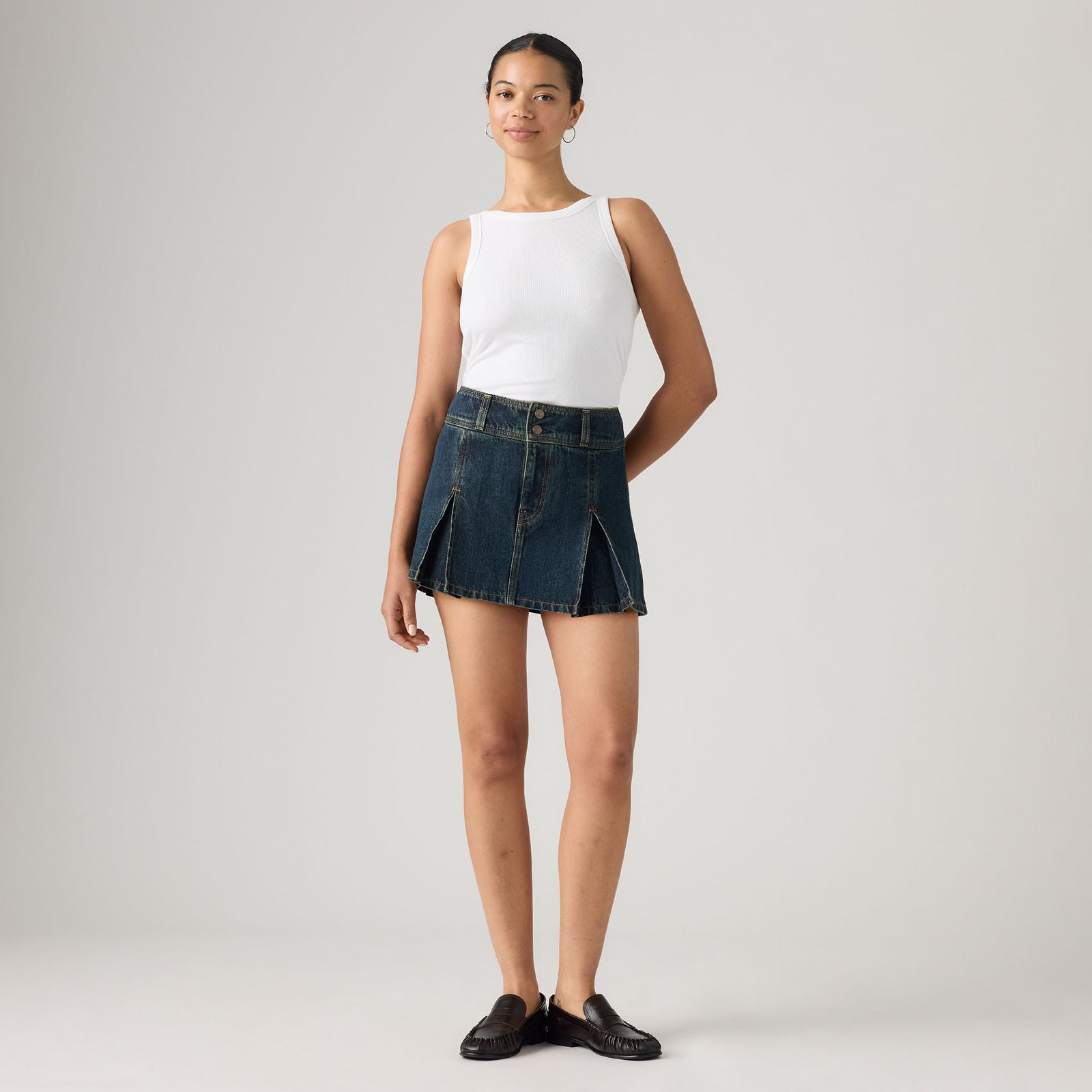 Main 3 - Levi's® Women's Inverted Pleat Mini Skirt - 0089S0004