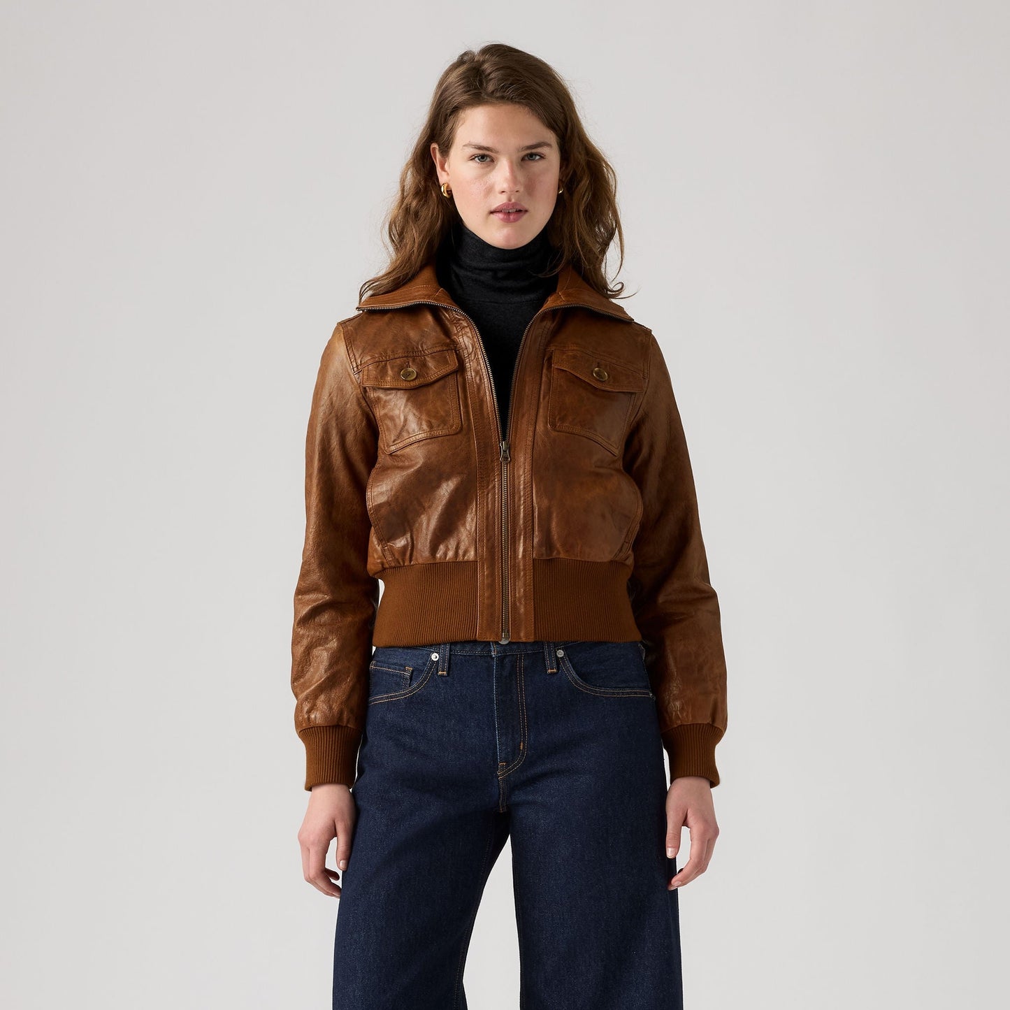 Levi's® Women's Kira Shrunken Leather Bomber Jacket