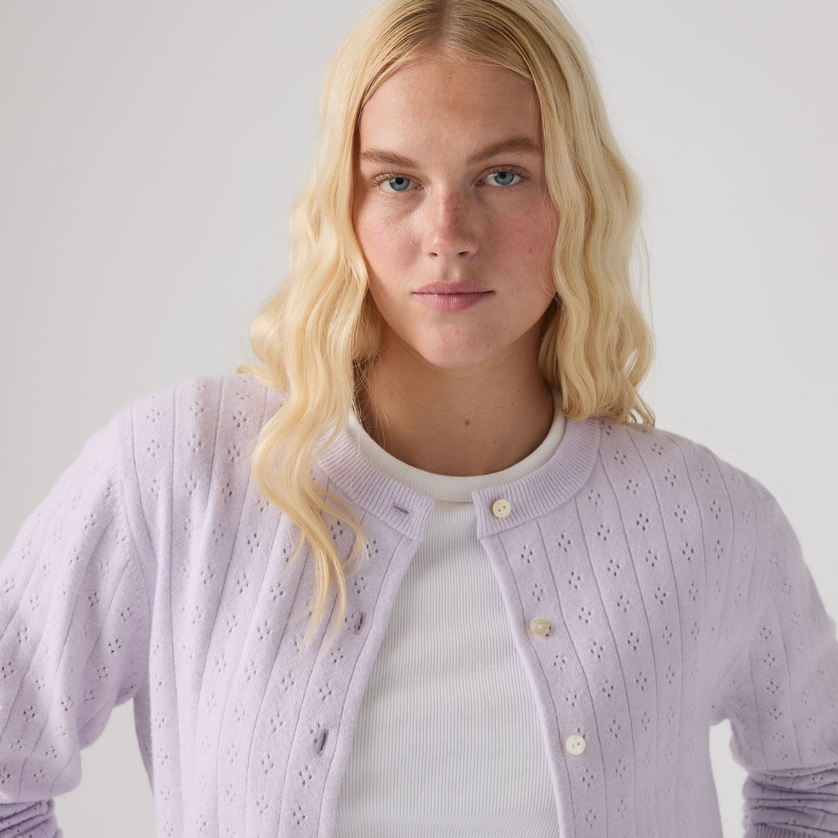 Levi's® Women's Supersoft Pointelle Crewneck Cardigan