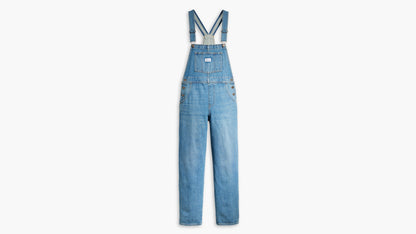 Front view of Levi's womens vintage denim overalls