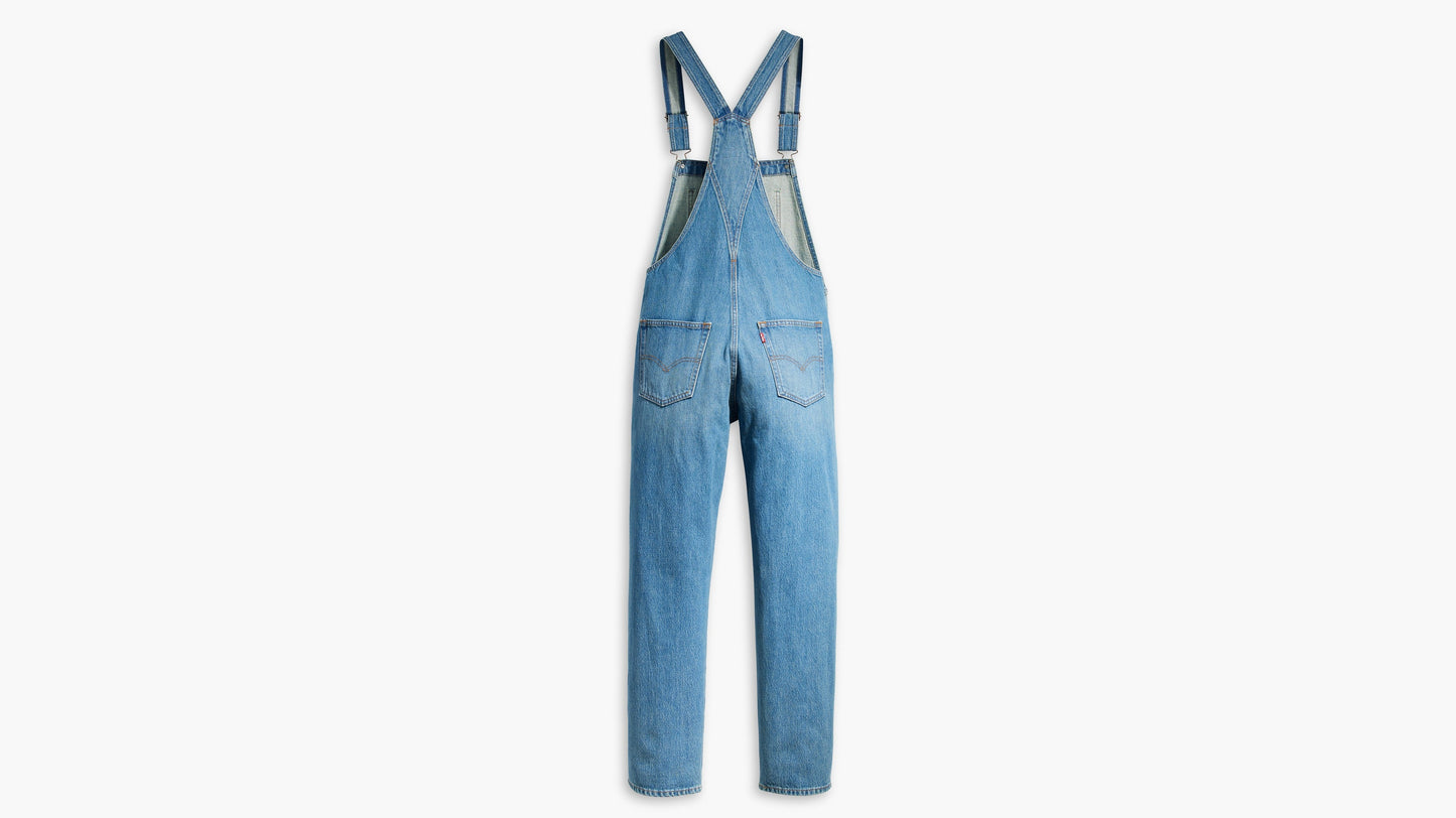 Flat lay Levi's womens vintage denim overalls