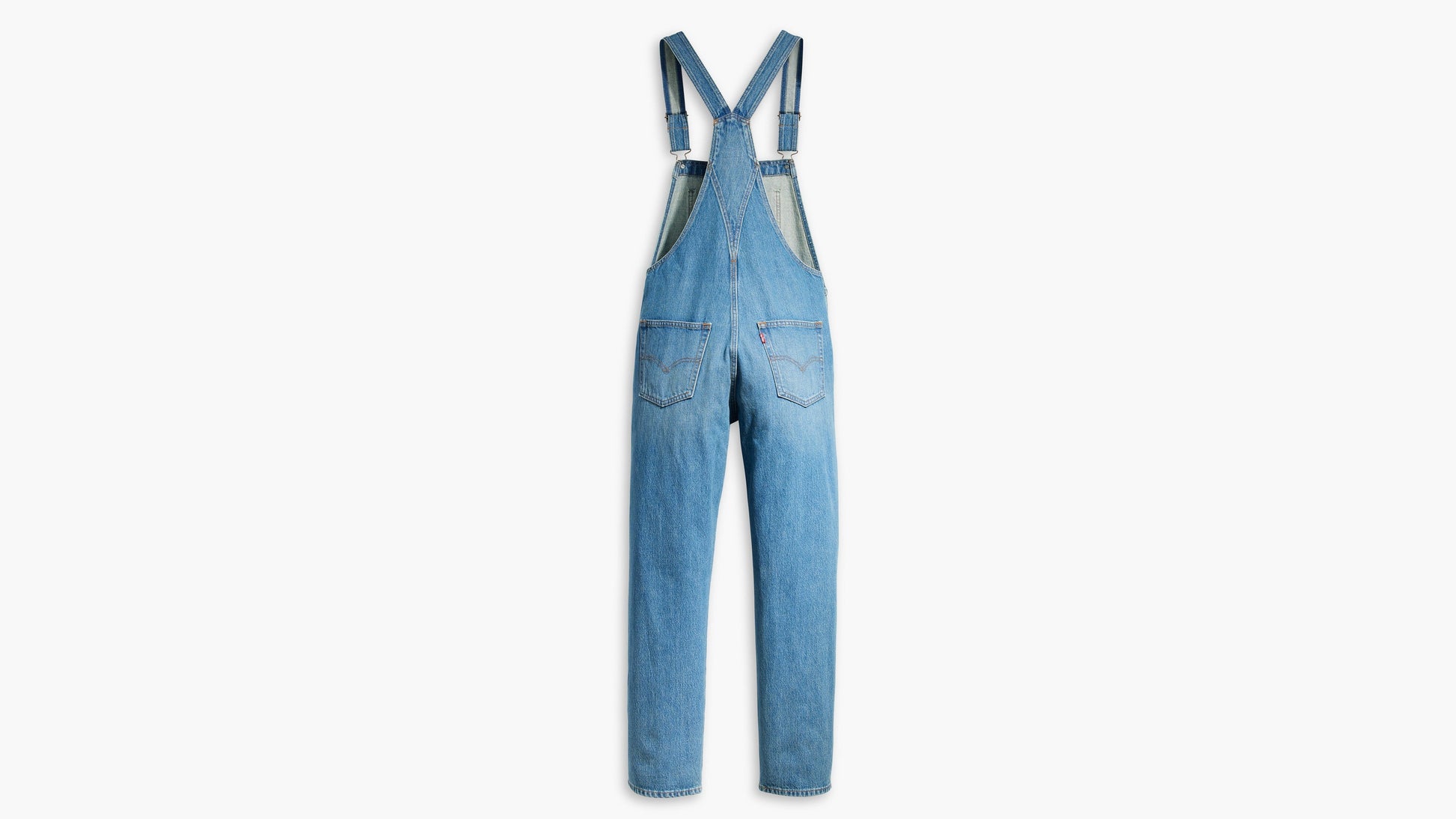 Flat lay Levi's womens vintage denim overalls