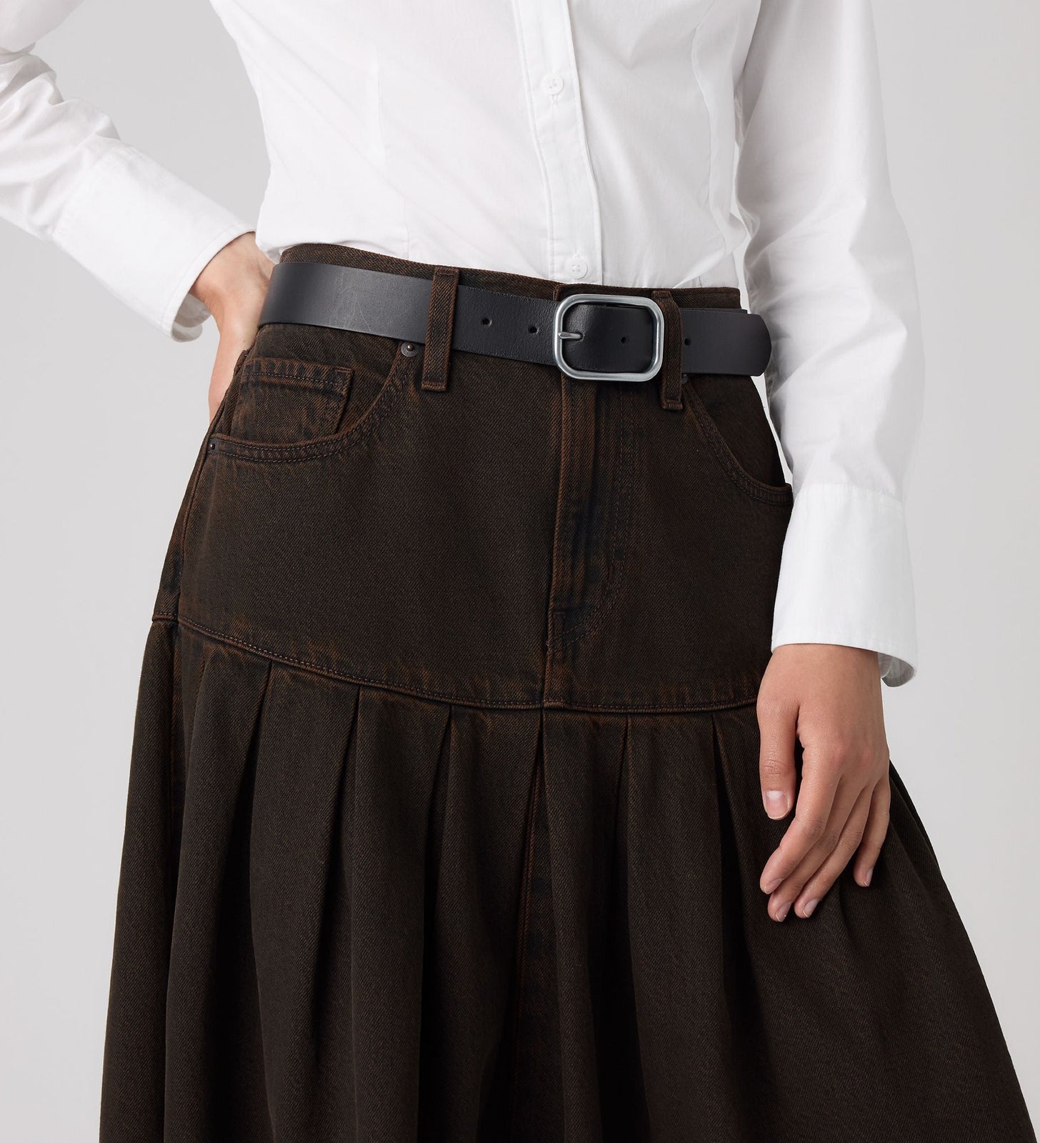 Main 5 - Levi's® Women's Yoked Pleated Skirt - 0089T0001